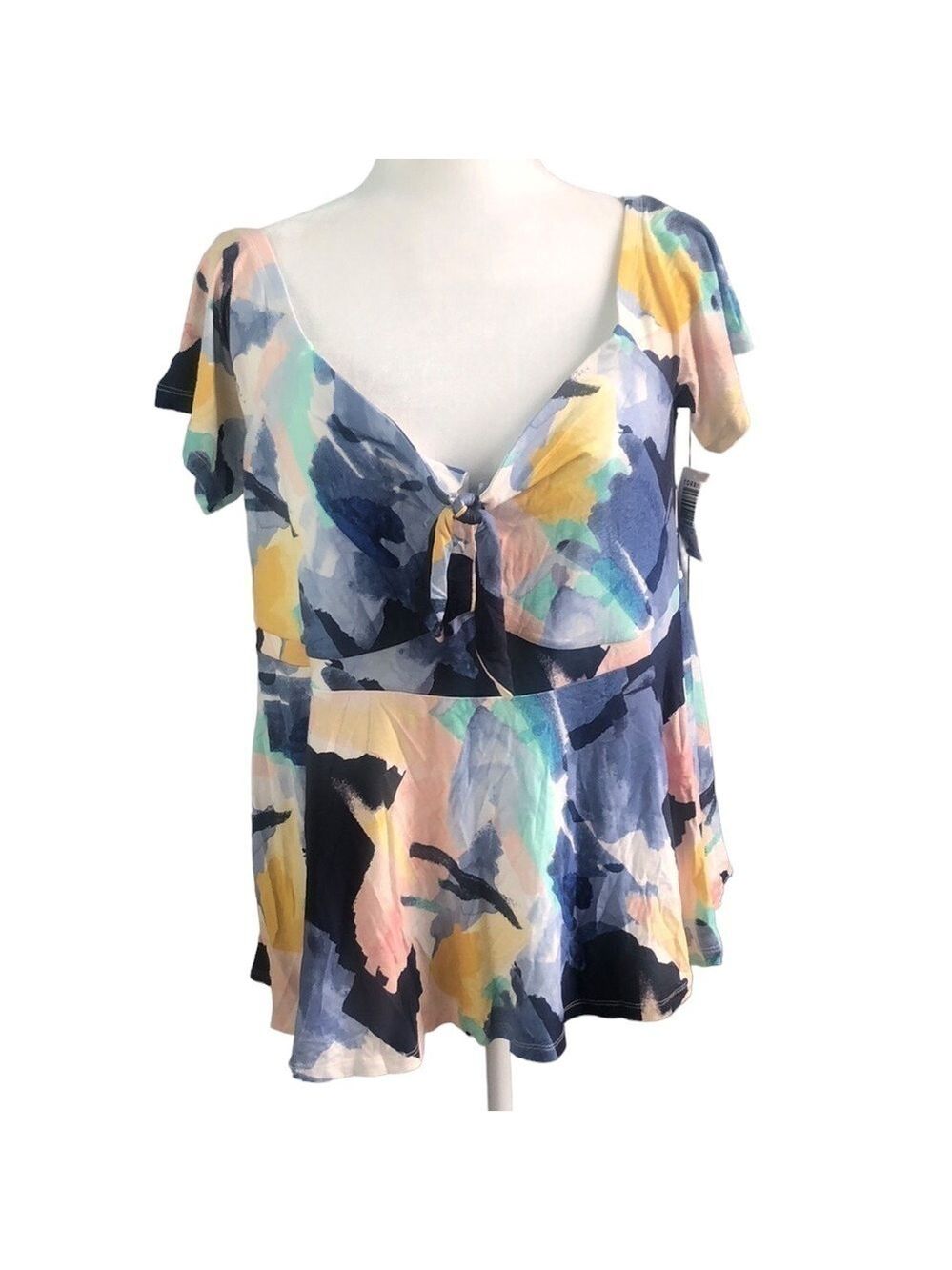 Torrid Babydoll Off Shoulder Super Soft Brushstroke Top Size 2X NWT